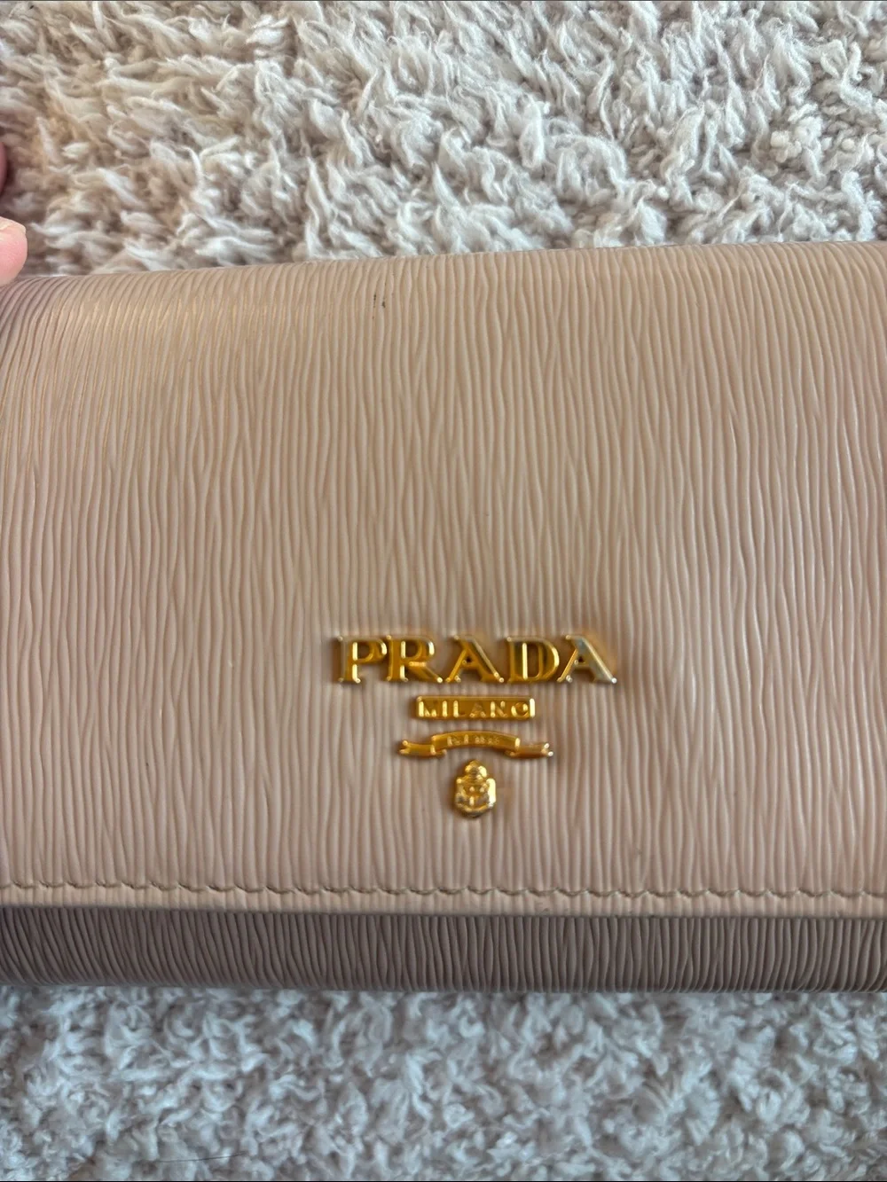 Prada Powder Pink Continental Leather Wallet